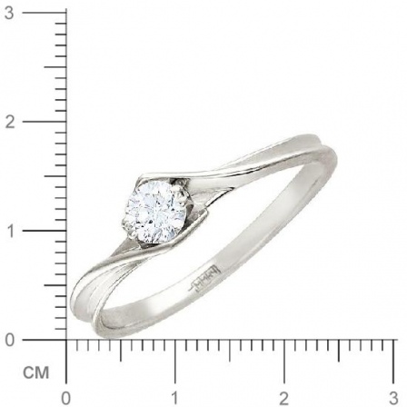 Кольцо с бриллиантом из белого золота (арт. 420967)