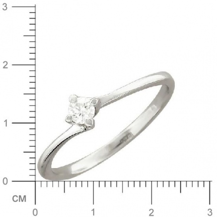 Кольцо с бриллиантом из белого золота (арт. 420994)