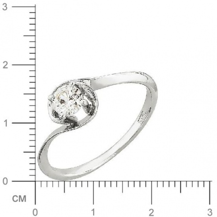 Кольцо с бриллиантом из белого золота (арт. 421001)