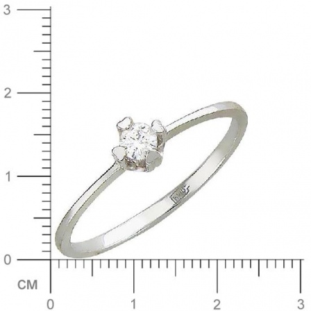 Кольцо с бриллиантом из белого золота (арт. 421003)