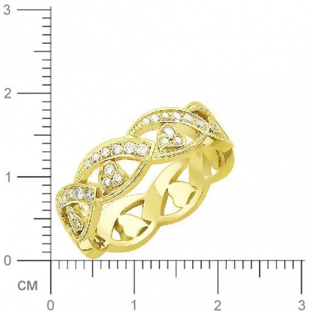 Кольцо с бриллиантами из желтого золота 750 пробы (арт. 421088)