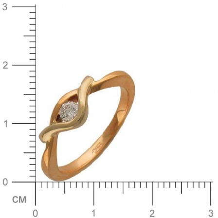 Кольцо с бриллиантом из комбинированного золота (арт. 421112)