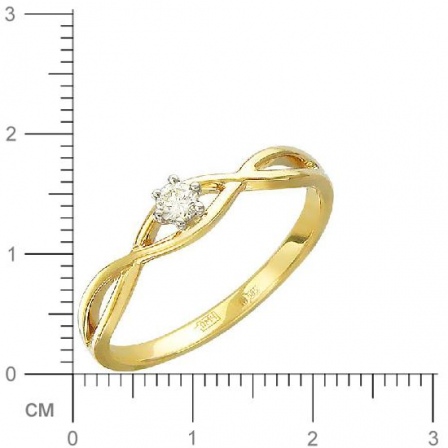 Кольцо с бриллиантом из комбинированного золота (арт. 421135)