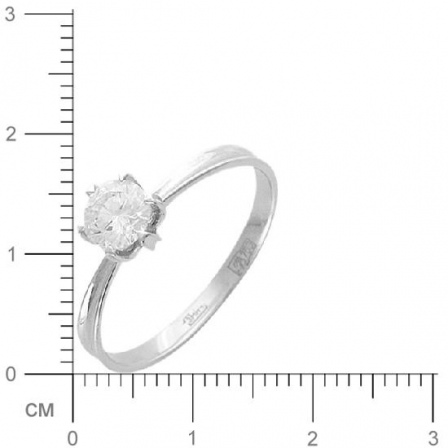 Кольцо с бриллиантом из белого золота 750 пробы (арт. 421138)