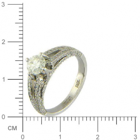 Кольцо с бриллиантами из белого золота 750 пробы (арт. 421192)