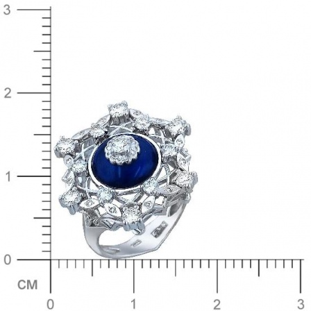 Кольцо с бриллиантами, эмалью из белого золота 750 пробы (арт. 421197)
