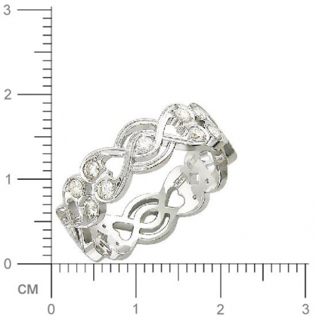 Кольцо с бриллиантами из белого золота 750 пробы (арт. 421229)
