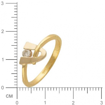 Кольцо с бриллиантом из комбинированного золота 750 пробы (арт. 421251)