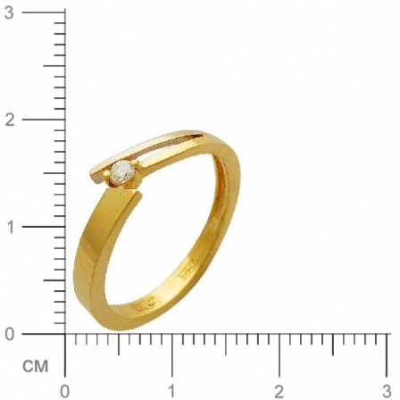 Кольцо с бриллиантом из комбинированного золота 750 пробы (арт. 421256)