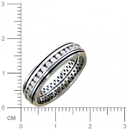 Кольцо с бриллиантами, эмалью из белого золота 750 пробы (арт. 421376)