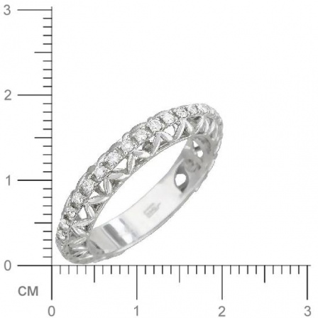 Кольцо с бриллиантами из белого золота 750 пробы (арт. 421379)