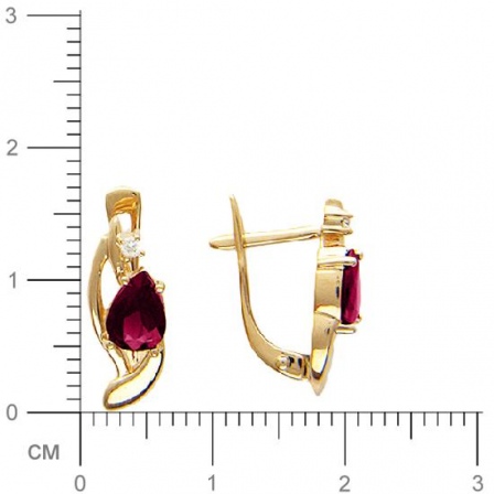 Серьги с бриллиантами, рубинами из красного золота (арт. 421547)