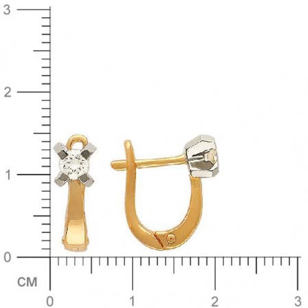 Серьги с бриллиантами из комбинированного золота (арт. 421700)