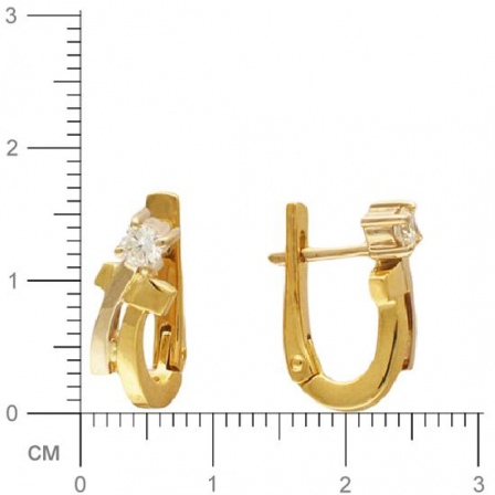 Серьги с бриллиантами из комбинированного золота (арт. 421712)