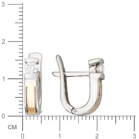 Серьги с бриллиантами из комбинированного золота (арт. 421721)
