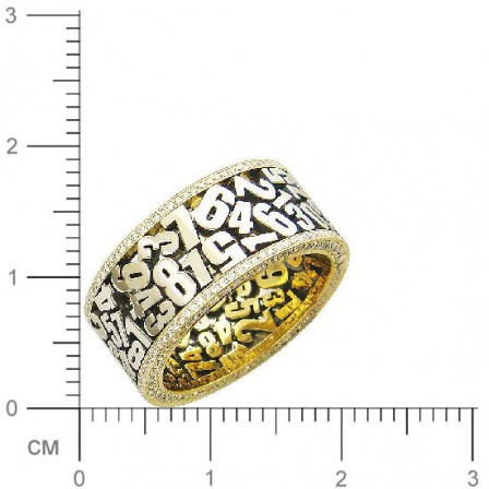 Кольцо Цифры с бриллиантами из комбинированного золота 750 пробы (арт. 421818)