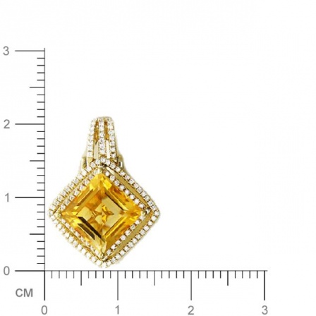 Подвеска с бриллиантами, цитрином из желтого золота (арт. 422127)
