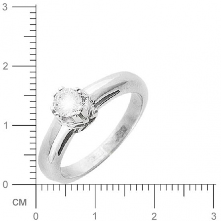 Кольцо с бриллиантом из белого золота 750 пробы (арт. 422216)