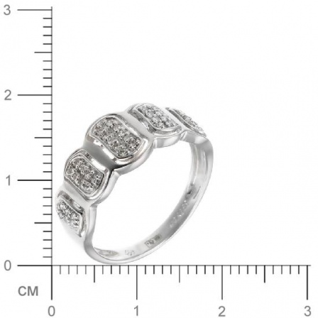 Кольцо с бриллиантами из белого золота (арт. 730501)