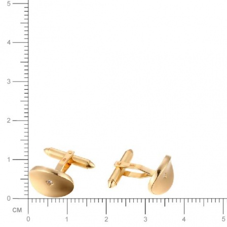 Запонки с бриллиантами из желтого золота (арт. 730622)