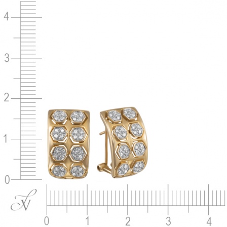 Серьги с бриллиантами из желтого золота (арт. 732307)