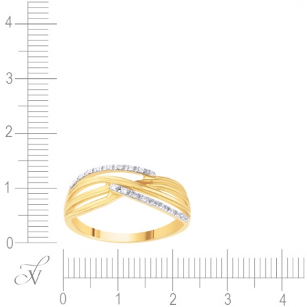 Кольцо с бриллиантами из желтого золота (арт. 732581)