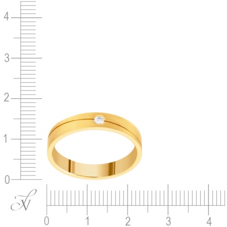 Кольцо с бриллиантом из желтого золота (арт. 741220)