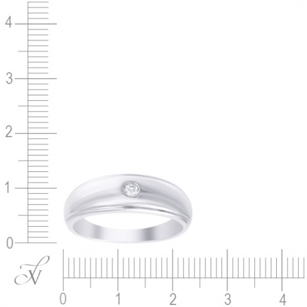 Кольцо с бриллиантом из белого золота (арт. 741611)