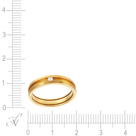 Кольцо с бриллиантом из желтого золота (арт. 741653)