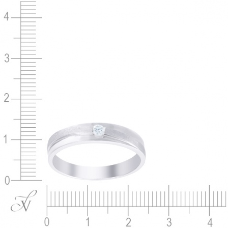 Кольцо с бриллиантом из белого золота (арт. 741658)
