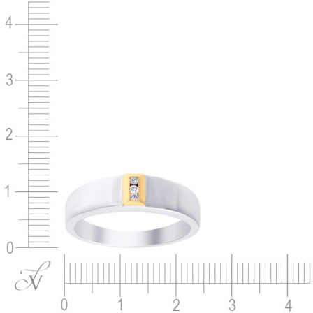 Кольцо с бриллиантами из белого золота (арт. 741756)