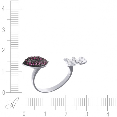 Кольцо с фианитами из серебра (арт. 741912)
