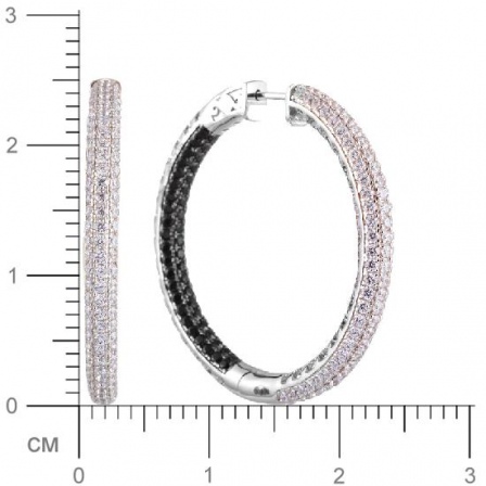 Кольцо с эмалью и фианитами из серебра (арт. 742007)