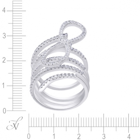 Кольцо с фианитами из серебра (арт. 742233)