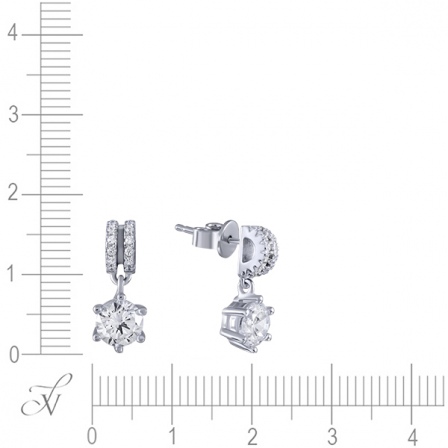 Серьги с фианитами из серебра (арт. 743006)