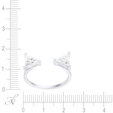 Кольцо с фианитами из серебра (арт. 744210)