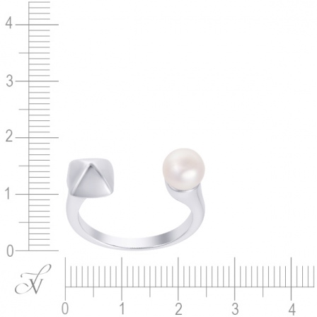 Кольцо с жемчугом из серебра (арт. 748746)