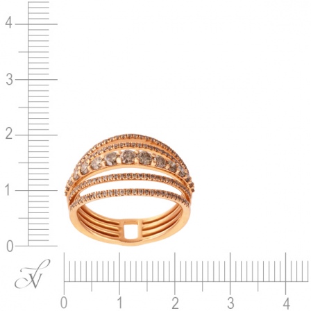 Кольцо с 127 бриллиантами из красного золота (арт. 757647)