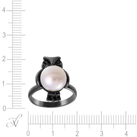 Кольцо с жемчугом из серебра (арт. 767499)