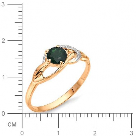 Кольцо с изумрудом, бриллиантами из красного золота (арт. 810106)