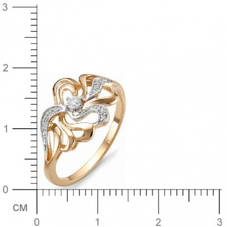 Кольцо с бриллиантом из красного золота (арт. 810220)