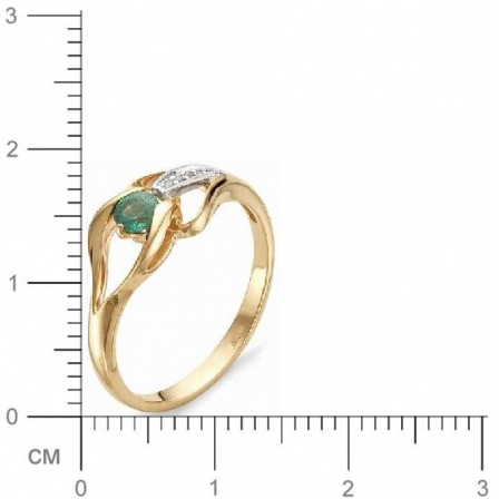 Кольцо с бриллиантами, изумрудом из красного золота (арт. 810248)