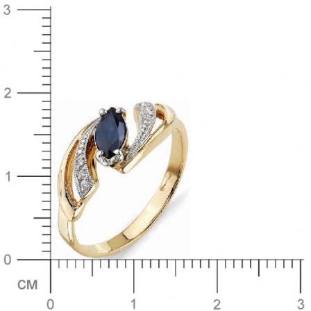 Кольцо с бриллиантами, сапфиром из красного золота (арт. 810404)