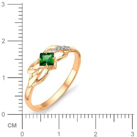 Кольцо с изумрудом, бриллиантами из красного золота (арт. 810445)