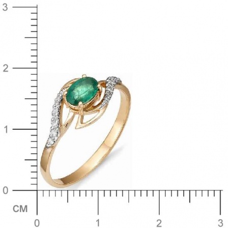 Кольцо с изумрудом, бриллиантами из красного золота (арт. 810525)