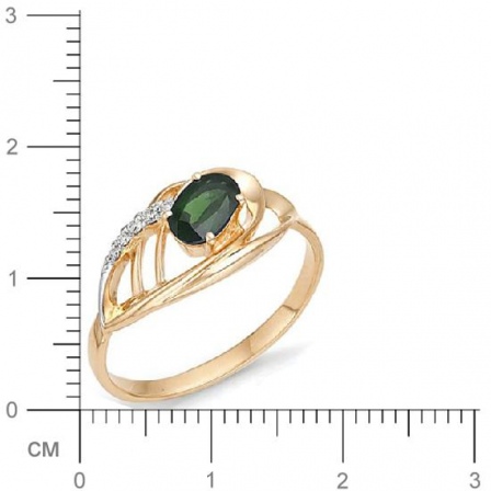 Кольцо с изумрудом, бриллиантами из красного золота (арт. 810532)