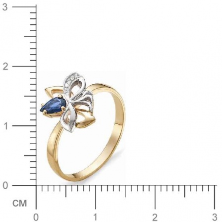 Кольцо с сапфиром, бриллиантами из красного золота (арт. 810586)