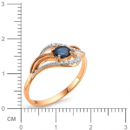 Кольцо с сапфиром, бриллиантами из красного золота (арт. 810594)