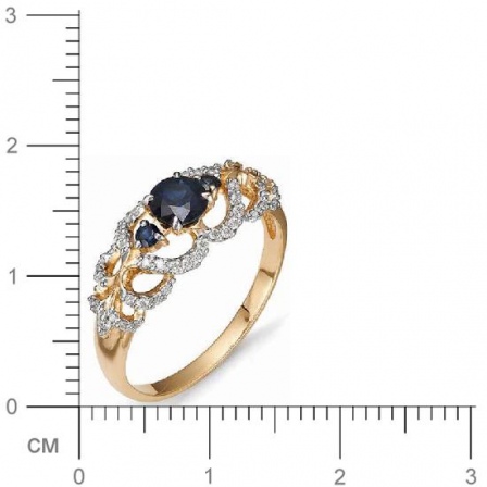 Кольцо с сапфиром, бриллиантами из красного золота (арт. 810604)