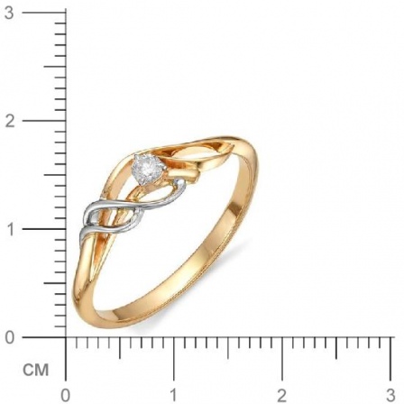 Кольцо с бриллиантом из красного золота (арт. 810737)